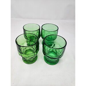 Vintage Anchor Hocking Forest Green Georgian Tumblers (6) Glasses